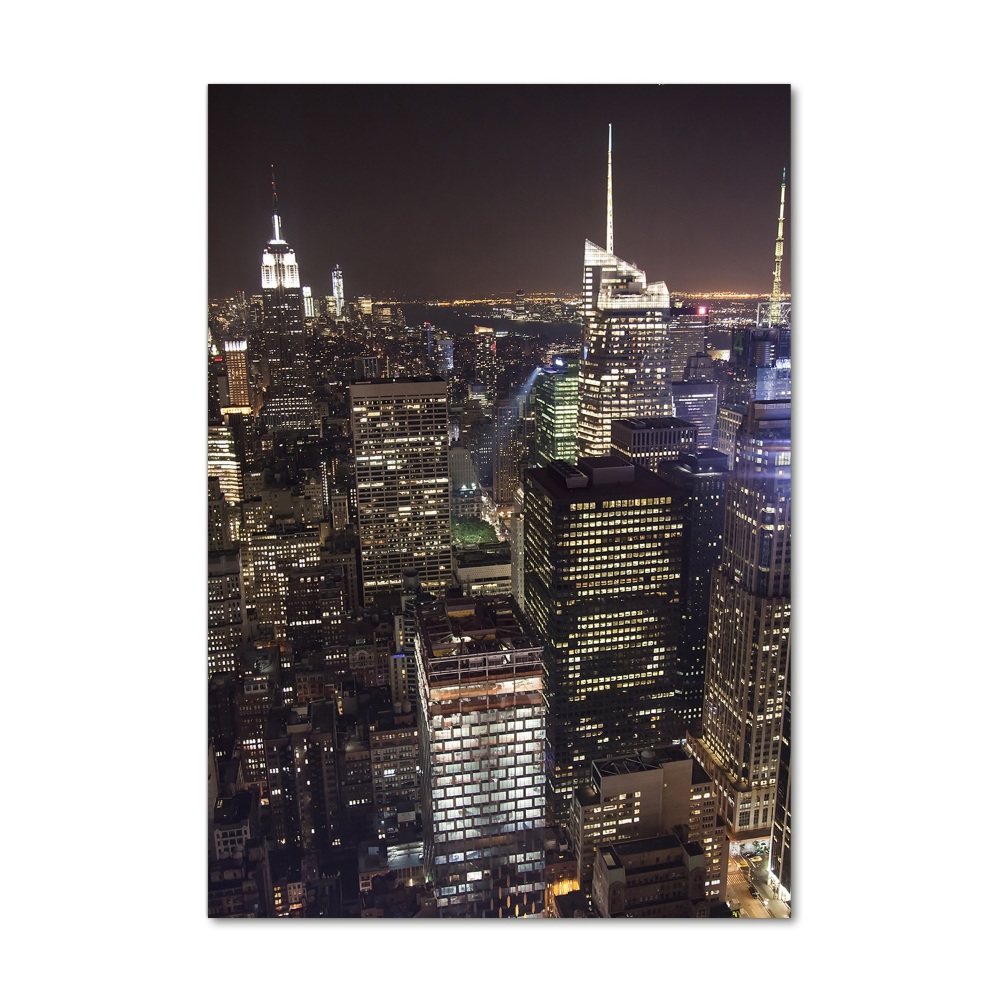 Foto obraz zdjęcie na szkle pionowy Nowy Jork nocą