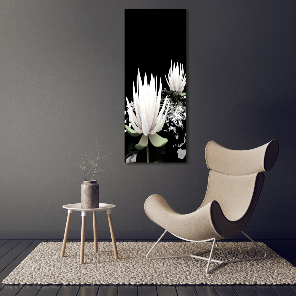 Foto obraz szkło hartowane pionowy Kwiat lotosu