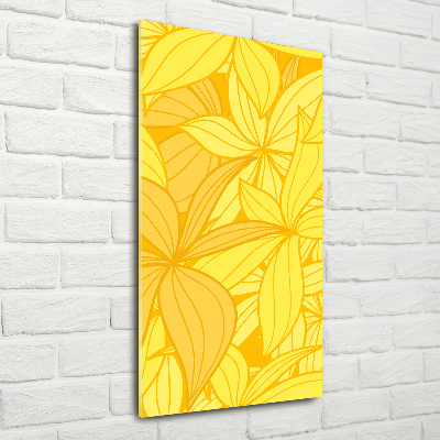 Foto obraz szkło hartowane pionowy Żółte kwiaty