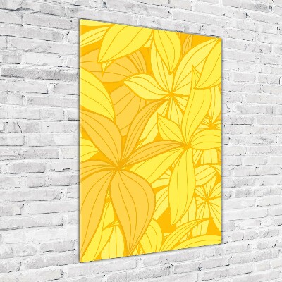 Foto obraz szkło hartowane pionowy Żółte kwiaty