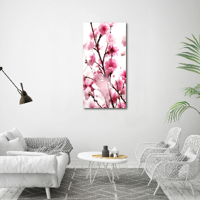 Foto obraz szkło hartowane pionowy Kwiaty śliwki