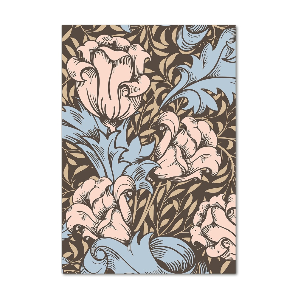 Foto obraz na szkle pionowy Kwiaty i liście