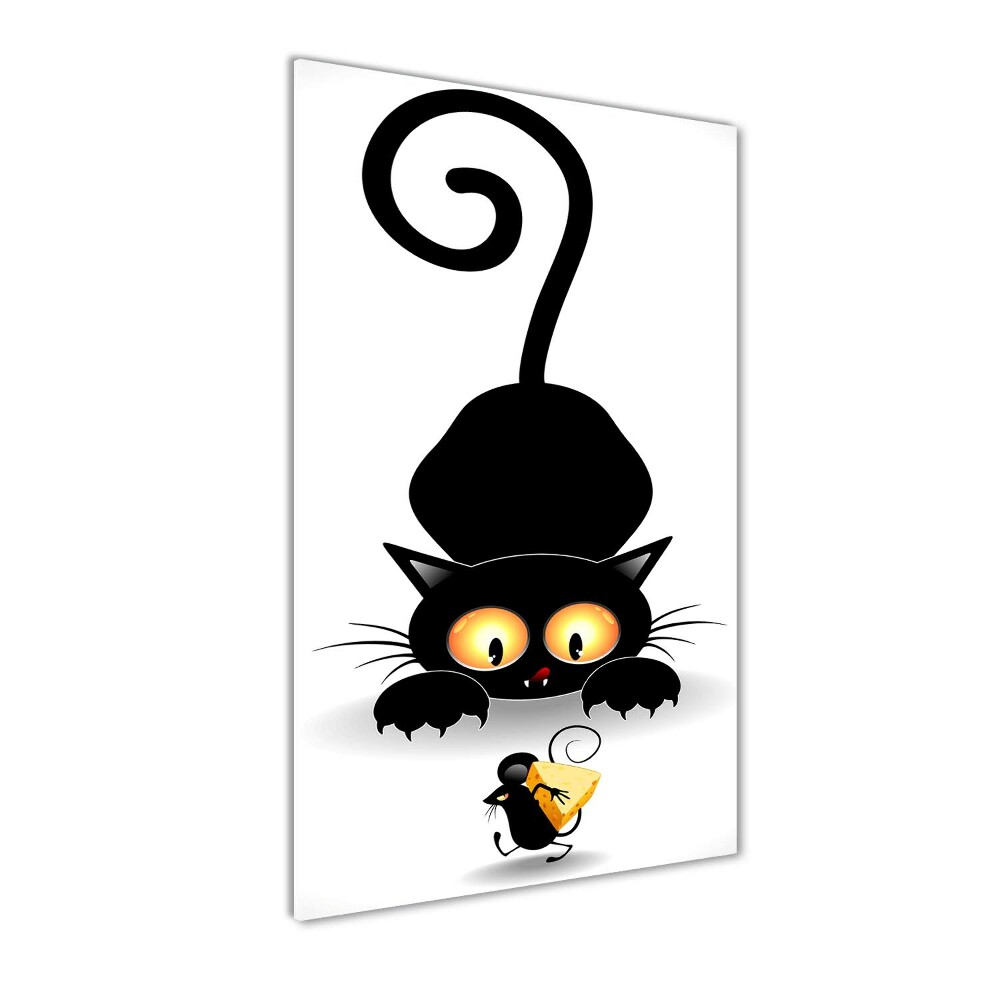 Foto obraz szkło hartowane pionowy Kot i mysz