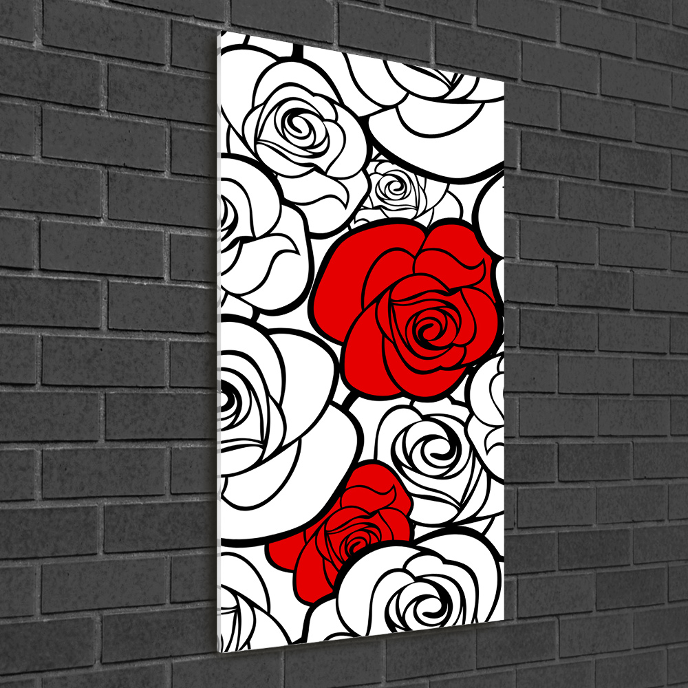 Nowoczesny foto obraz na ścianę pionowy Róże