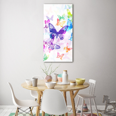 Foto obraz szklany pionowy Kolorowe motyle