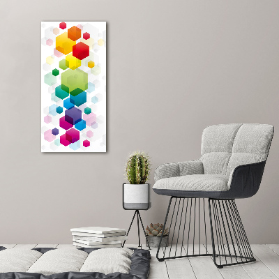 Foto obraz na szkle pionowy Kolorowe sześciany