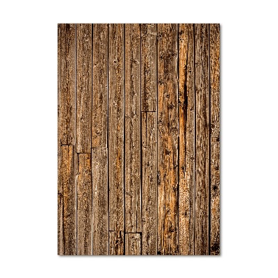 Foto obraz szklany pionowy Drewniana ściana