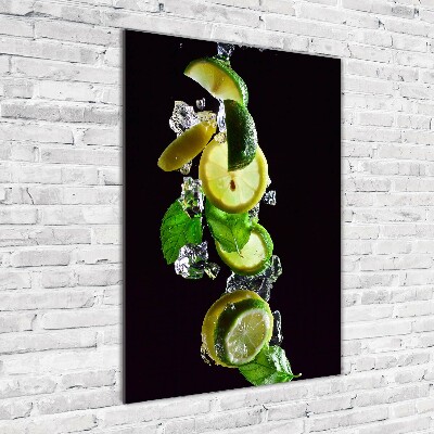 Foto obraz na szkle pionowy Limonka i cytryna