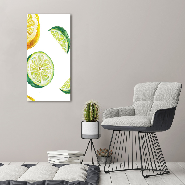 Foto obraz na szkle pionowy Limonki i cytryny