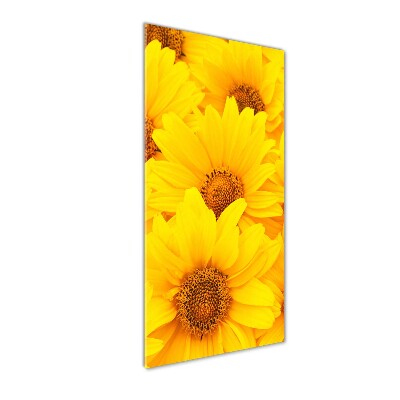 Foto obraz szkło hartowane pionowy Słoneczniki
