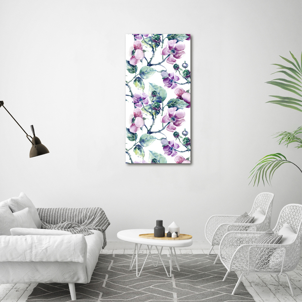 Foto obraz szkło hartowane pionowy Kwiaty jeżyny