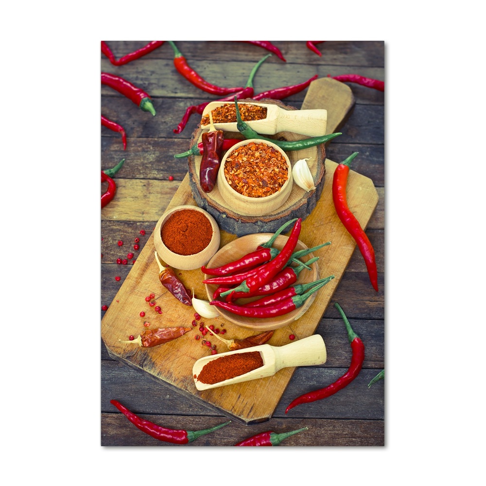 Foto obraz szklany pionowy Papryczki chilli