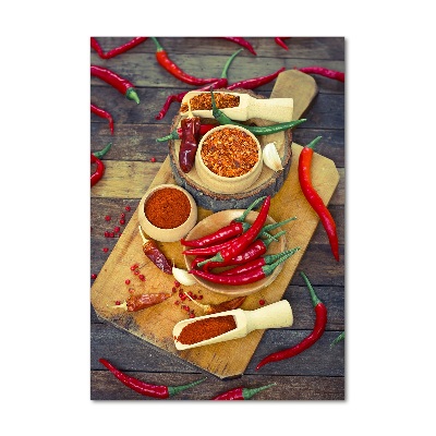 Foto obraz szklany pionowy Papryczki chilli
