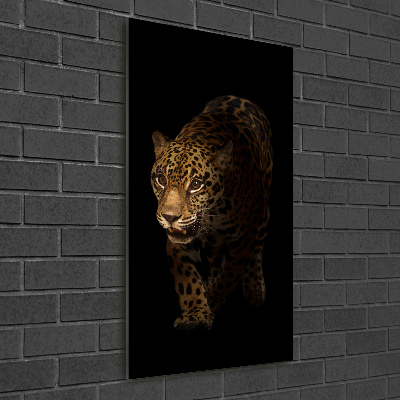Nowoczesny szklany obraz ze zdjęcia pionowy Jaguar