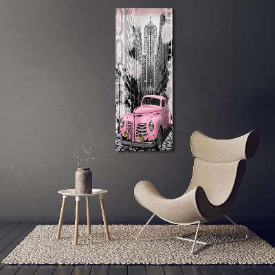 Foto obraz szkło hartowane pionowy Różowe auto