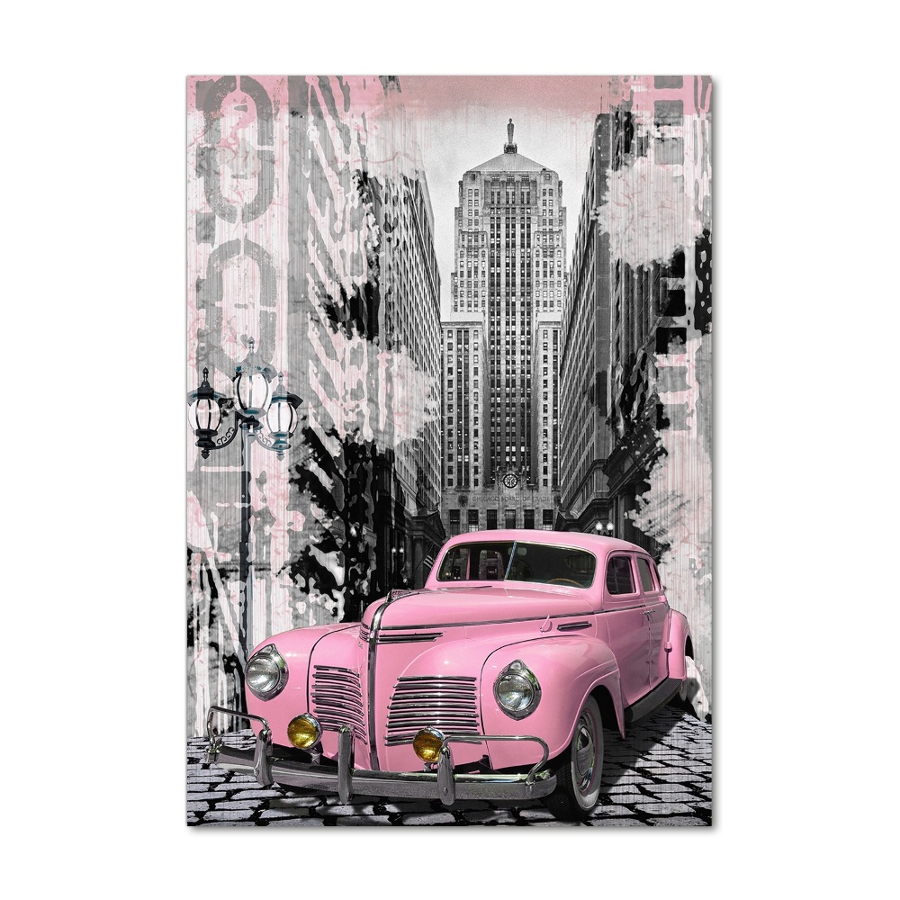 Foto obraz szkło hartowane pionowy Różowe auto