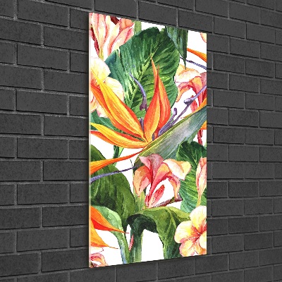 Foto obraz szkło hartowane pionowy Hawajski wzór