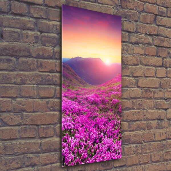 Foto obraz szklany pionowy Góry rododendron