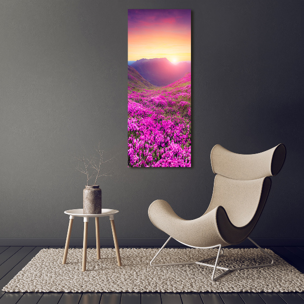 Foto obraz szklany pionowy Góry rododendron