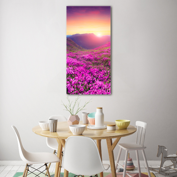 Foto obraz szklany pionowy Góry rododendron