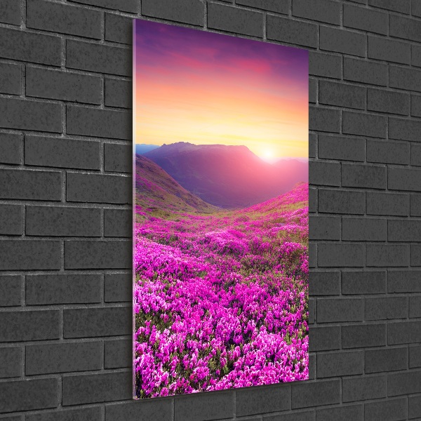 Foto obraz szklany pionowy Góry rododendron