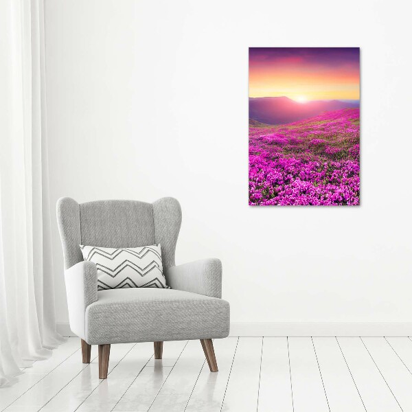 Foto obraz szklany pionowy Góry rododendron