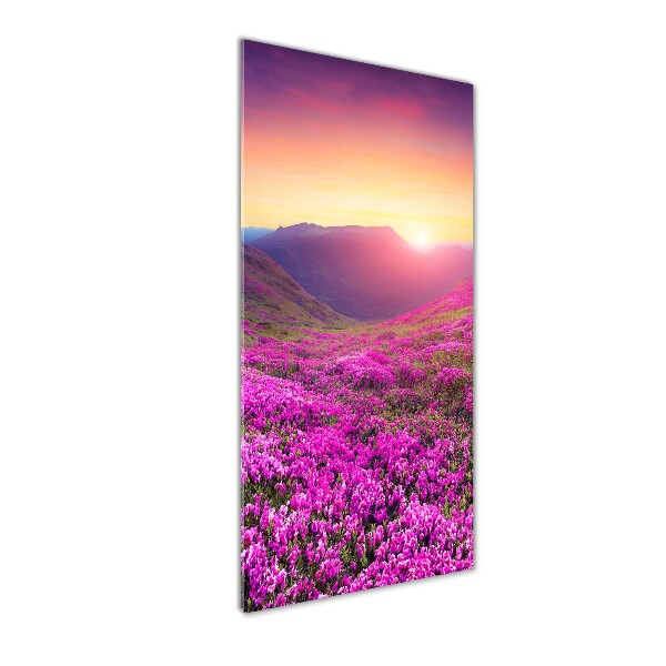 Foto obraz szklany pionowy Góry rododendron