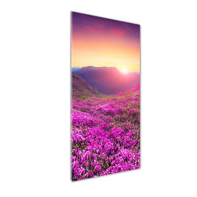 Foto obraz szklany pionowy Góry rododendron