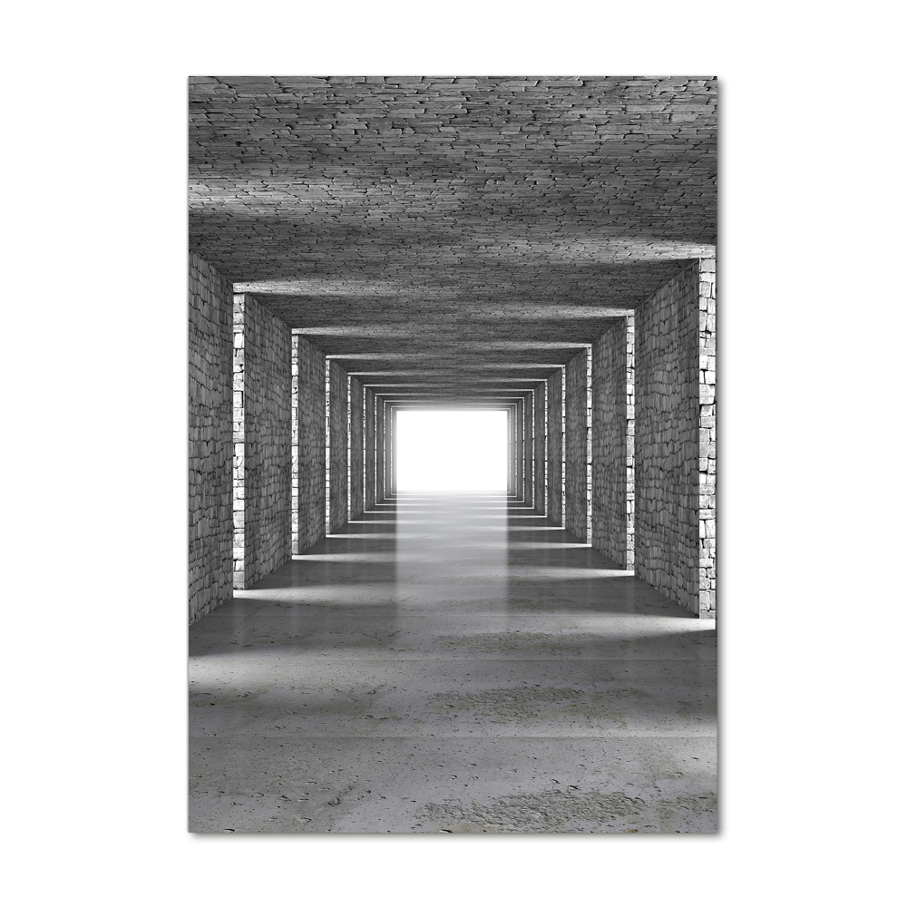 Foto obraz szkło hartowane pionowy Tunel z cegły