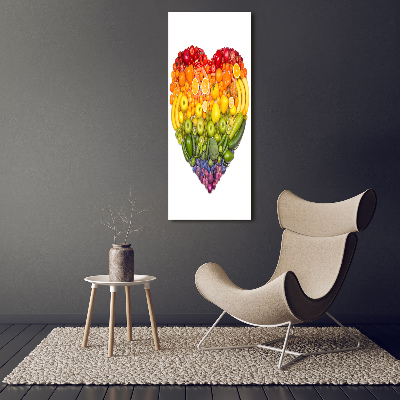 Foto obraz szkło hartowane pionowy Owoce serce