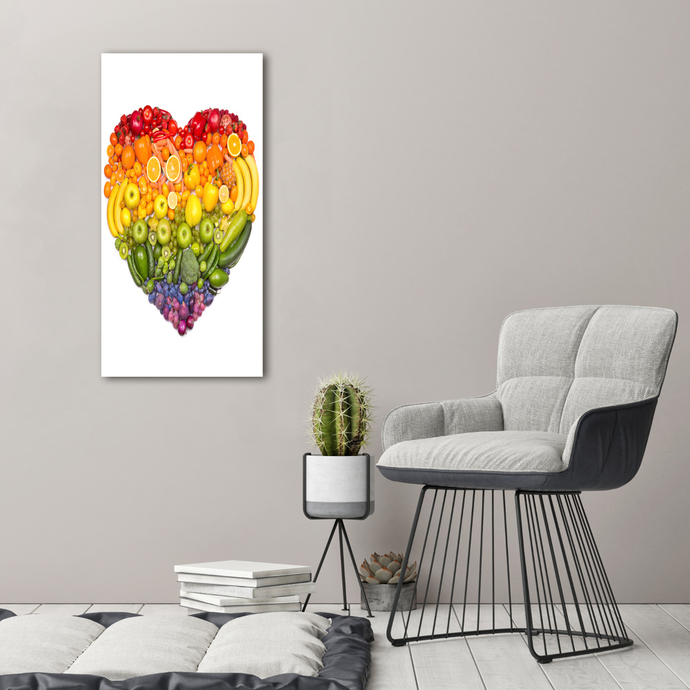 Foto obraz szkło hartowane pionowy Owoce serce