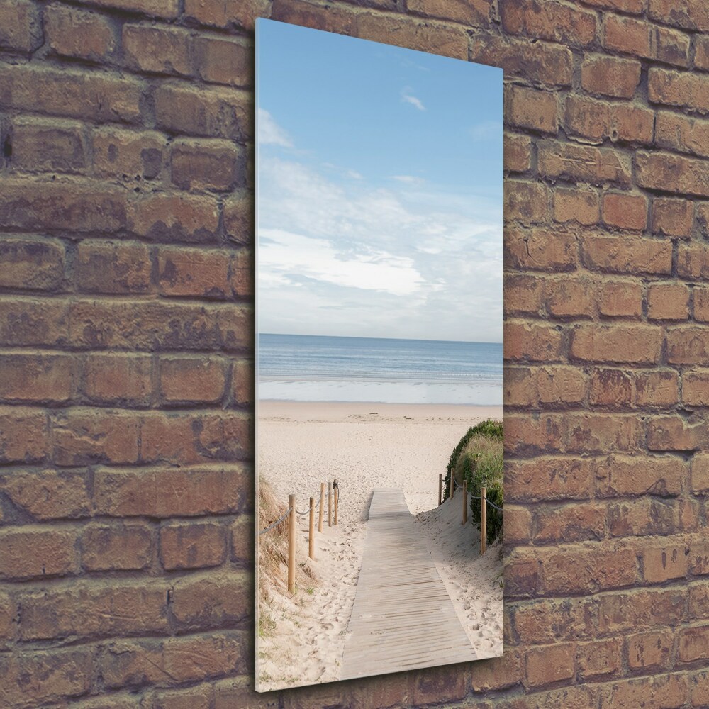 Foto obraz szklany pionowy Ścieżka na plażę