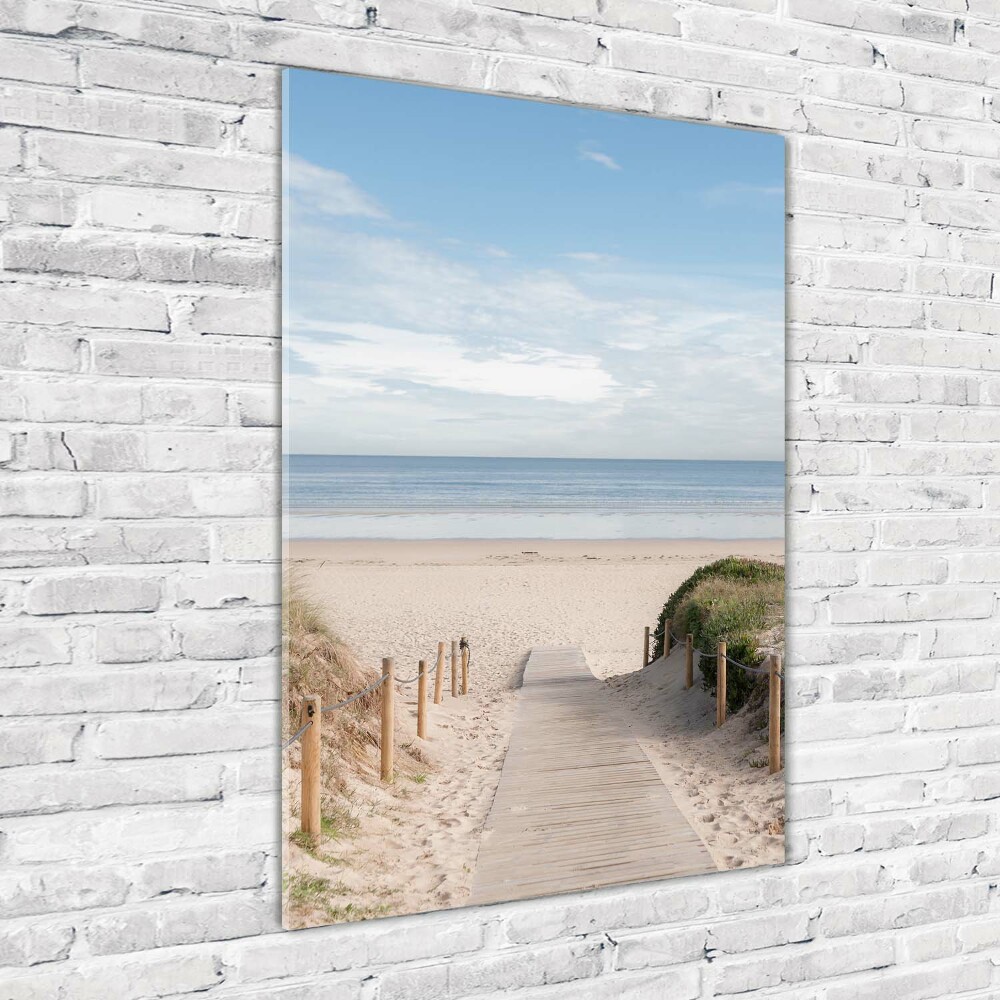 Foto obraz szklany pionowy Ścieżka na plażę
