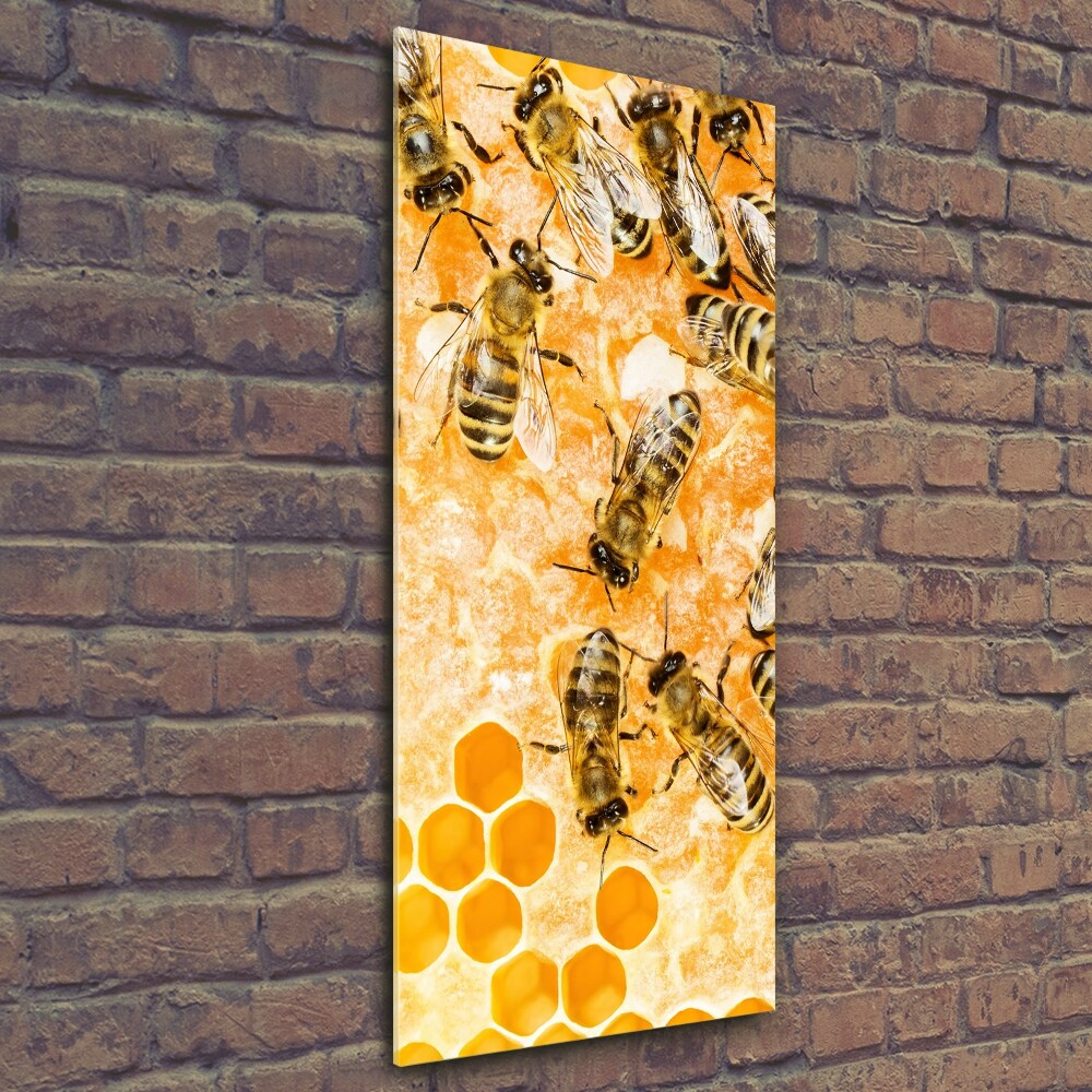 Foto obraz na szkle pionowy Pracujące pszczoły
