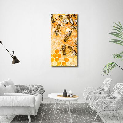 Foto obraz na szkle pionowy Pracujące pszczoły