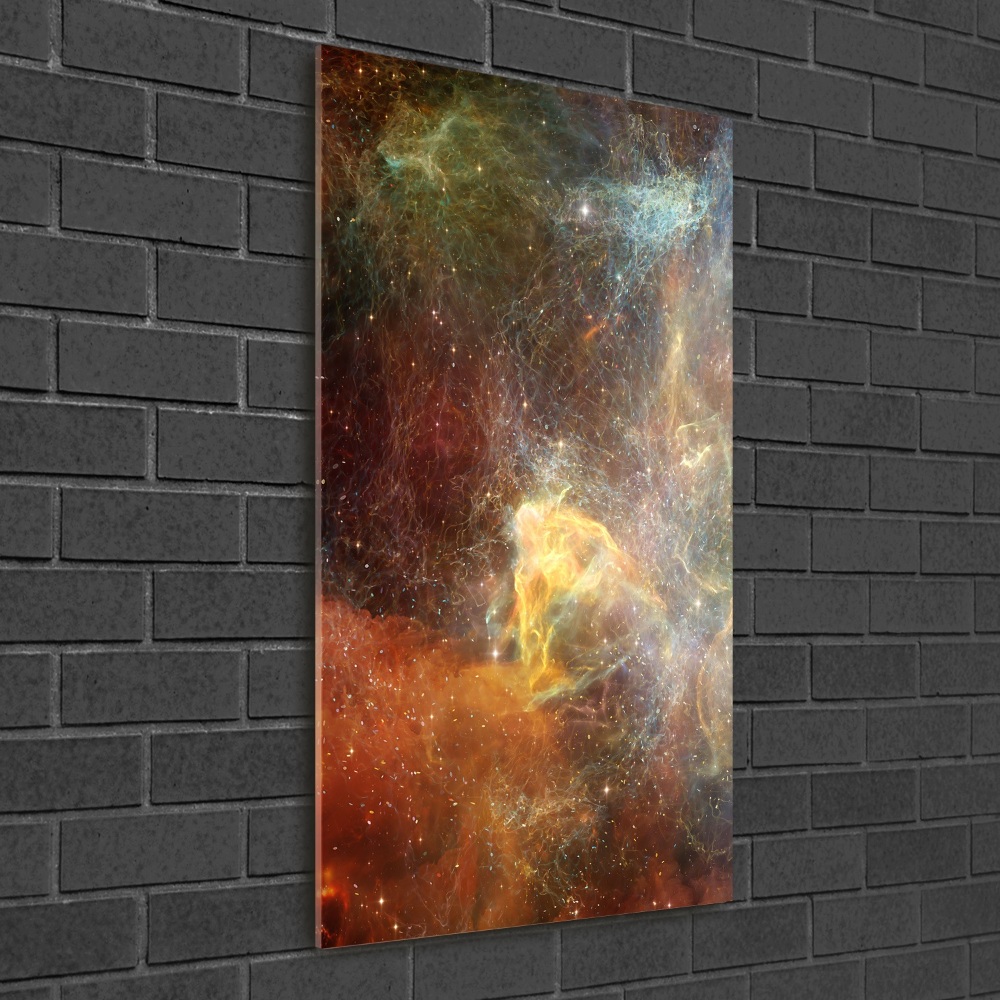 Nowoczesny szklany obraz ze zdjęcia pionowy Kosmos