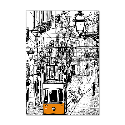 Foto obraz na szkle pionowy Tramwaj w Lizbonie