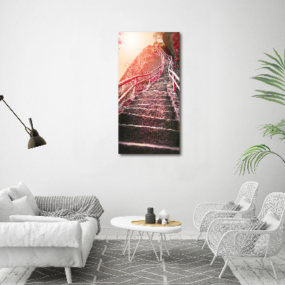Foto obraz na szkle pionowy Schody w górach