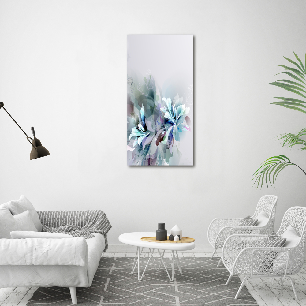 Foto obraz na szkle pionowy Abstrakcyjne kwiaty