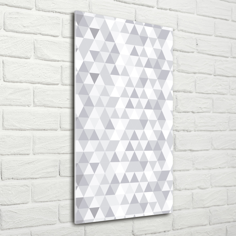 Foto obraz zdjęcie na szkle pionowy Szare trójkąty