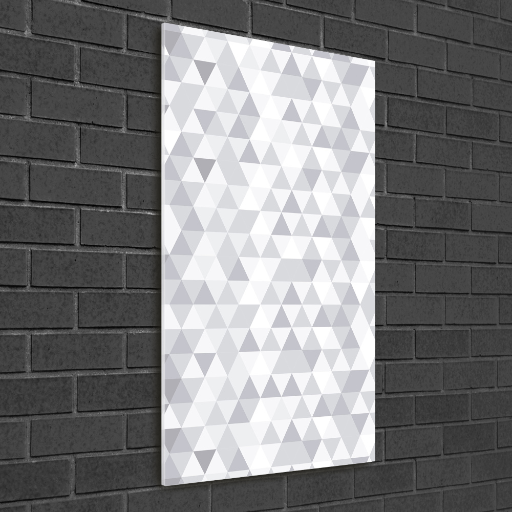 Foto obraz zdjęcie na szkle pionowy Szare trójkąty