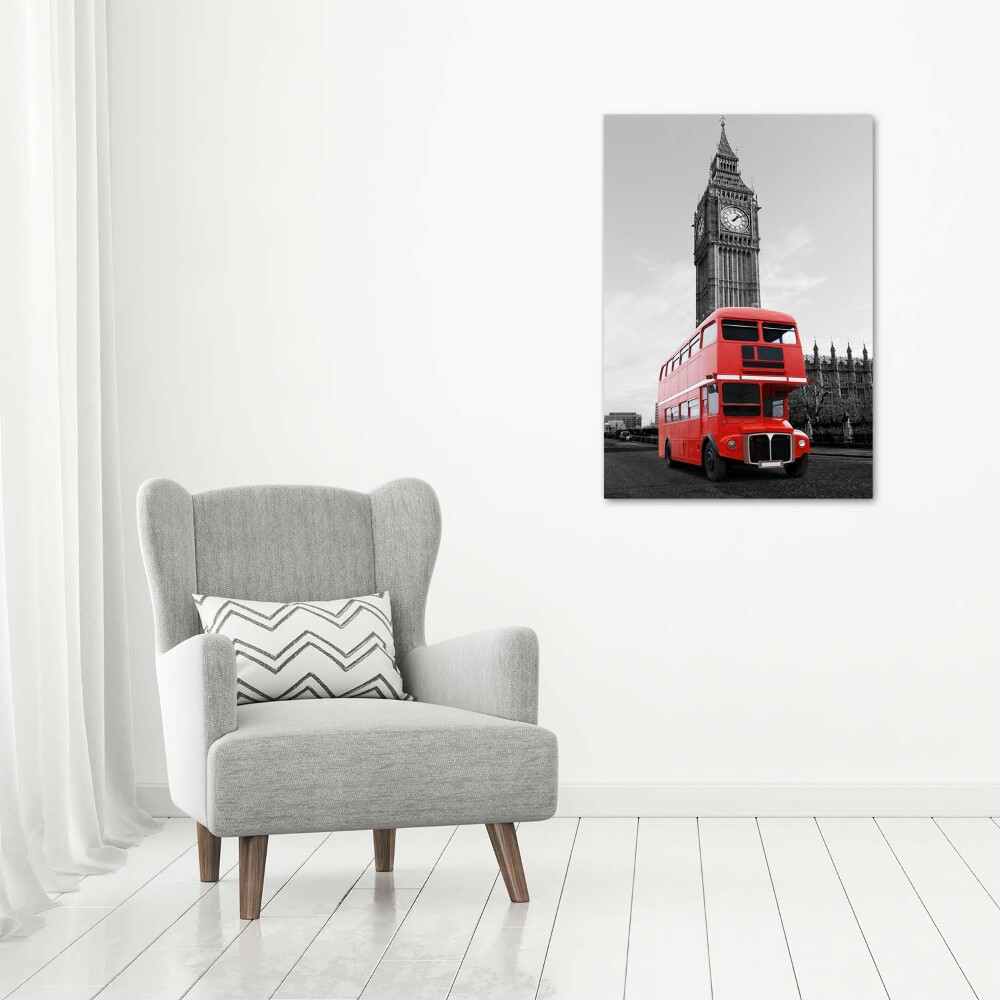 Foto obraz na szkle pionowy Londyński autobus
