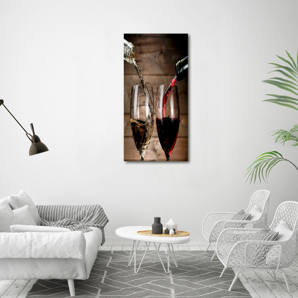 Foto obraz na szkle pionowy Wino w kieliszkach