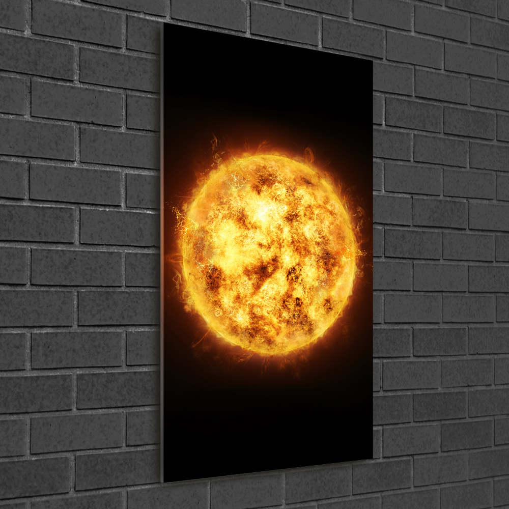 Nowoczesny szklany obraz ze zdjęcia pionowy Słońce