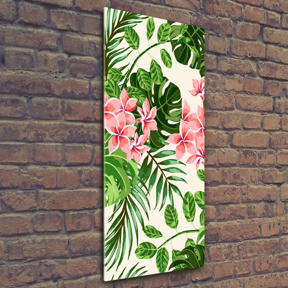Foto obraz szklany pionowy Hawajskie kwiaty