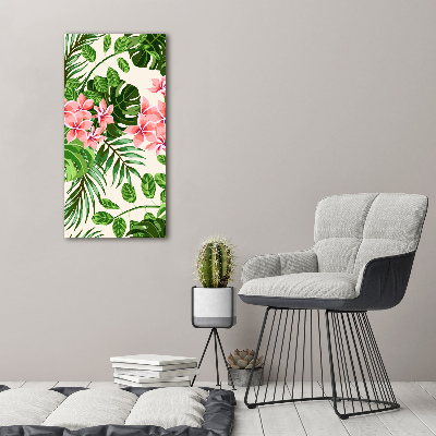 Foto obraz szklany pionowy Hawajskie kwiaty