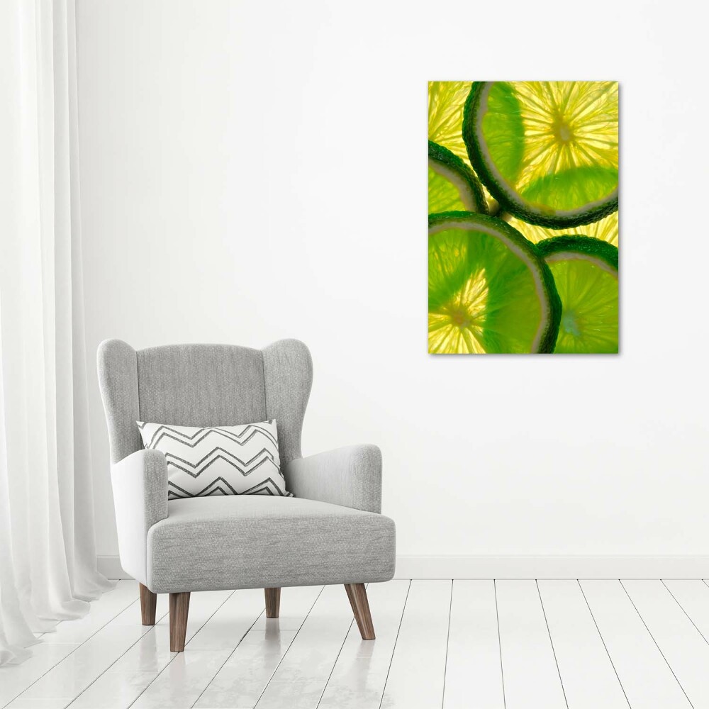 Foto obraz na szkle pionowy Plastry limonki
