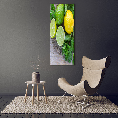 Foto obraz na szkle pionowy Limonki i cytryna