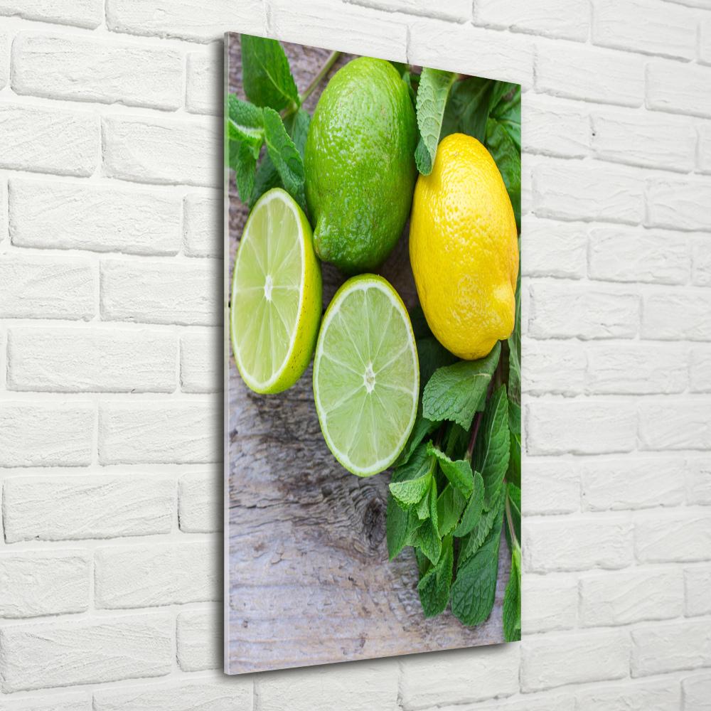 Foto obraz na szkle pionowy Limonki i cytryna