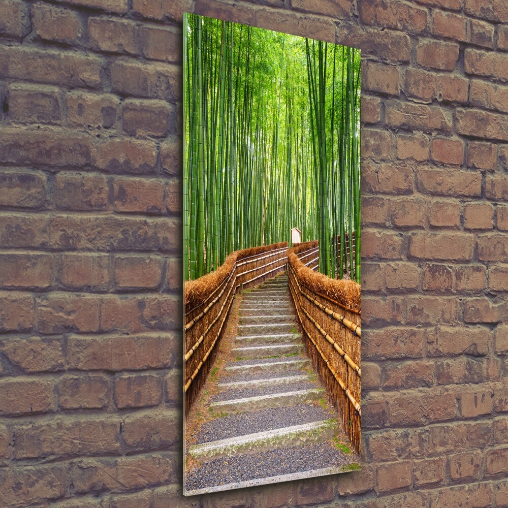 Foto obraz szkło hartowane pionowy Las bambusowy